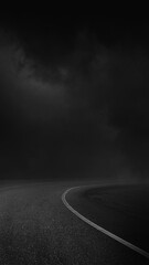 Empty Asphalt Road under storm cloud