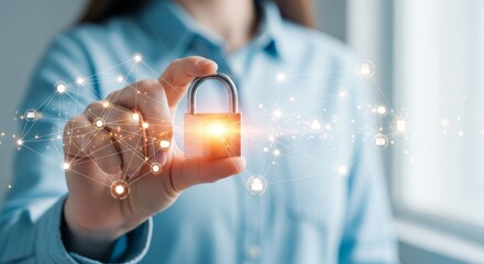 Cybersecurity protects network connections in modern office