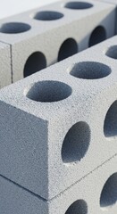 Concrete blocks display texture in architectural construction