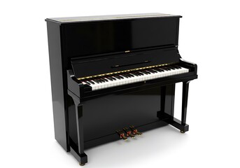 Black piano isolated