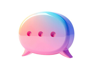 3-dot speech bubble, glossy, vibrant colors