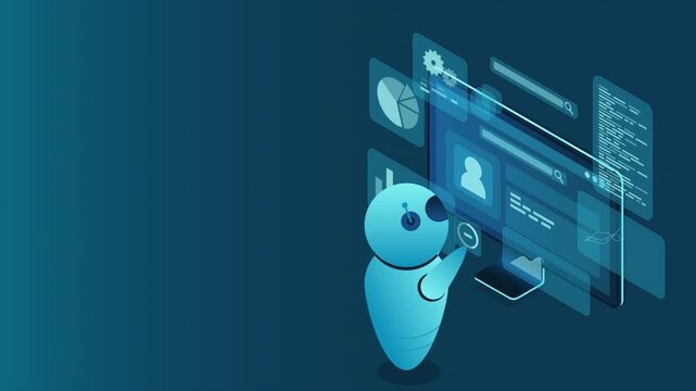 Isometric seo analysis animation. Search engine optimization analysis concept. Digital technology website. Isometric technology. 4K video animated in isometric style