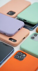Colorful Phone Cases Displayed in a Modern Arrangement