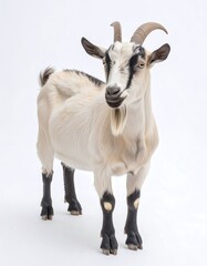 Obraz premium Goat portrait against white background (1)