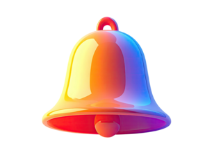 Vibrant, 3D bell icon, gradient colors