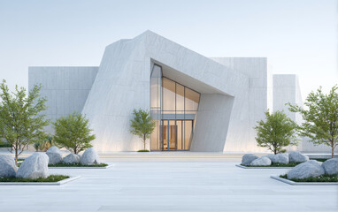 Minimalist modern architecture and spatial structure