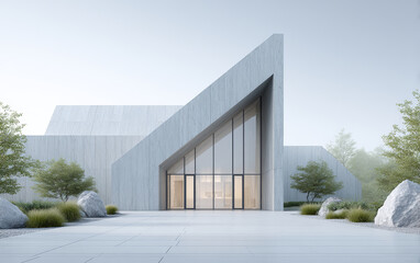 Minimalist modern architecture and spatial structure