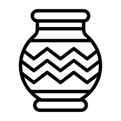 Decorative Pot Vector Line Icon Design