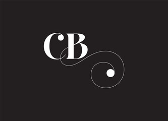 CB letter logo design on luxury background