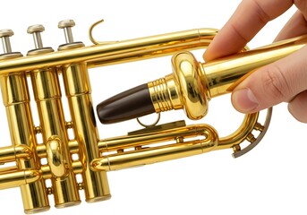 Obraz premium Brass trumpet mouthpiece replacement