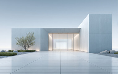 Minimalist modern architecture and spatial structure