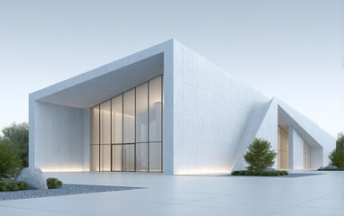 Minimalist modern architecture and spatial structure