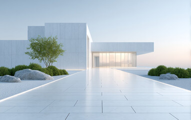 Minimalist modern architecture and spatial structure