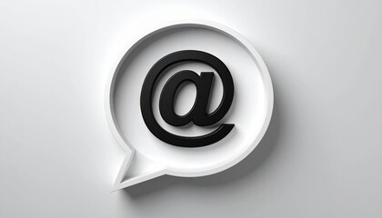 3D @ email symbol icon in a speech bubble