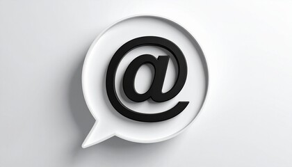 Fototapeta premium 3D @ email symbol icon in a speech bubble