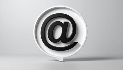 3D @ email symbol icon in a speech bubble