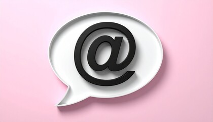 3D @ email symbol icon in a speech bubble
