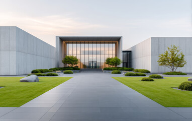 Minimalist modern architecture and spatial structure