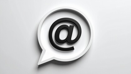 3D @ email symbol icon in a speech bubble