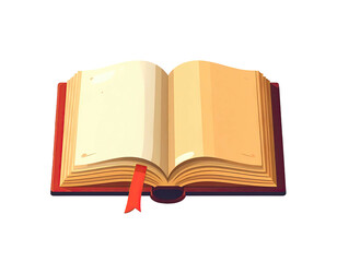 Open book with blank pages and a red bookmark (2)