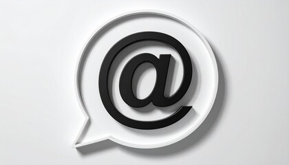 3D @ email symbol icon in a speech bubble