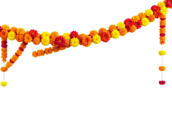 transparent png element isolated marigold flower isolated diwali dussehra vijayadashami navratri garland door entrance welcome