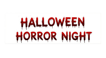Halloween horror night text isolated on transparent background