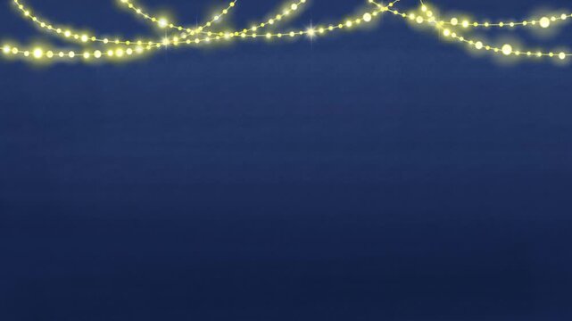 night view with hanging light string background