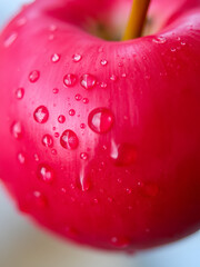 Red apple with water droplets