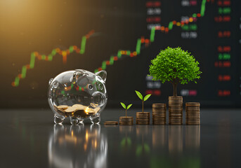 Comprehensive visual representation of investment growth financial market trends stock exchange wealth accumulation economic development and capital investment strategies