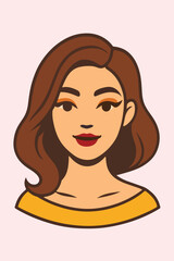 Female Profile with Red Lipstick and Soft Waves