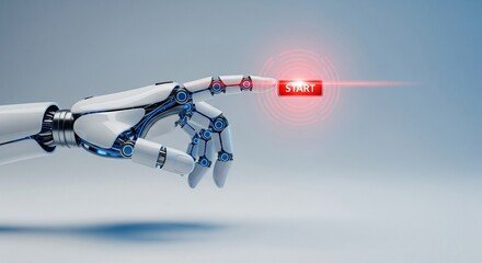 Robotic Hand Pressing a Start Button