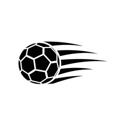 Black and White Hand Ball Icon in Motion, Fast-Moving Sport Ball Graphic