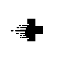 Obraz premium Black Medical Cross Symbol with Motion Effect, Healthcare Icon