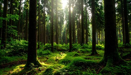 Fototapeta premium Sunlit Forest Path (4)