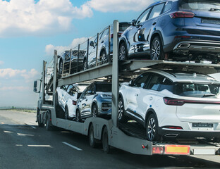 Car Transporter Transports Cars