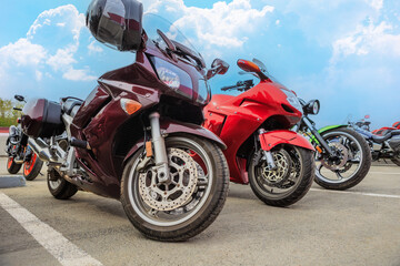 Fototapeta premium Motorcycles in the parking lot