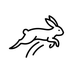 Obraz premium Dynamic Line Art of a Rabbit Leaping with Speed and Agility