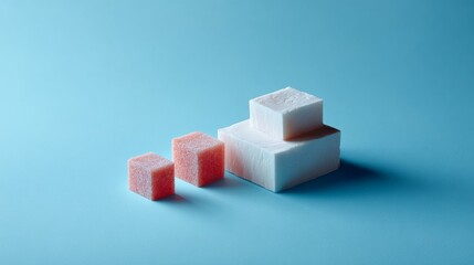 Obraz premium Sugar cubes colorful styled minimal modern sweet food photography composition