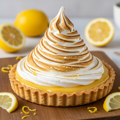 Indulge in a stunning, fluffy lemon meringue tart bursting with tangy citrus flavor and sweet, toasted topping