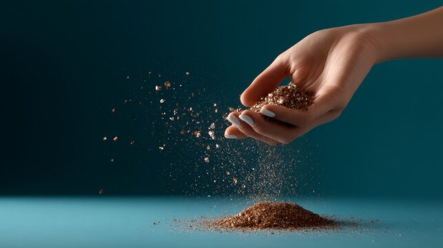 Hand sprinkling spices cooking kitchen culinary natural organic flavor lifestyle composition