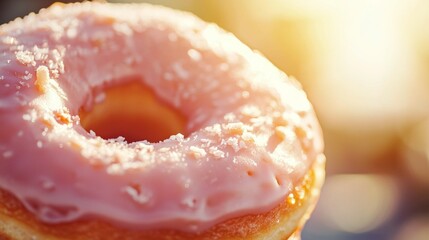 Close up glazed donut dessert food photography sweet lifestyle composition