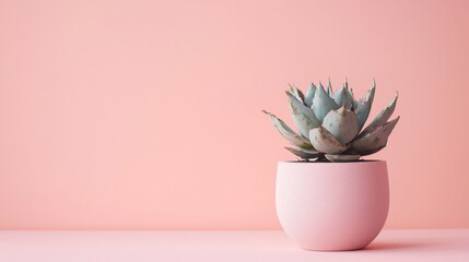 Succulent plant pink pot minimal styled decor lifestyle advertising product composition