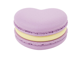 Isolated Heart-Shaped Macaron with Creamy Filling A Sweet Treat for Valentine's Day