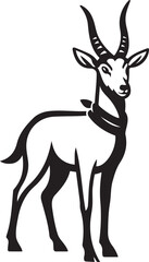 Gazelle silhouette with scarf stylized, Antelope animal vector illustration design