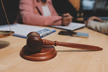 Consultation and conference of professional businesswoman and Male lawyers working and discussion...