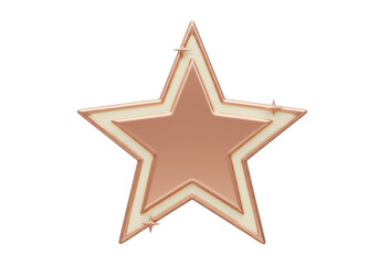 Isolated pink star with trim, a simple shape with a subtle shimmer for decorative purposes