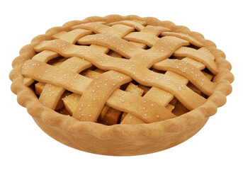 Isolated Traditional Lattice Apple Pie, Perfect Dessert for Thanksgiving Dinner or Holiday
