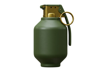 Isolated Grenade Weapon Ready to Explode in Combat, Offensive Military Equipment Render