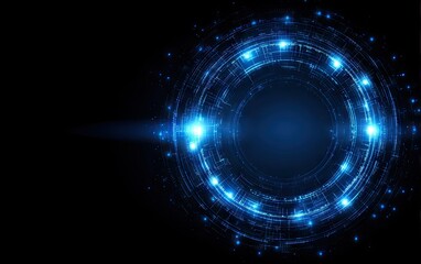 Abstract Futuristic Circle Design with Glowing Light Effects.
